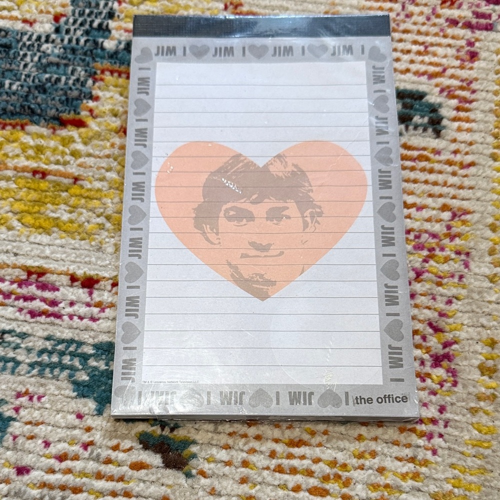 I ❤️ Jim Notepad with Orange Heart - the office